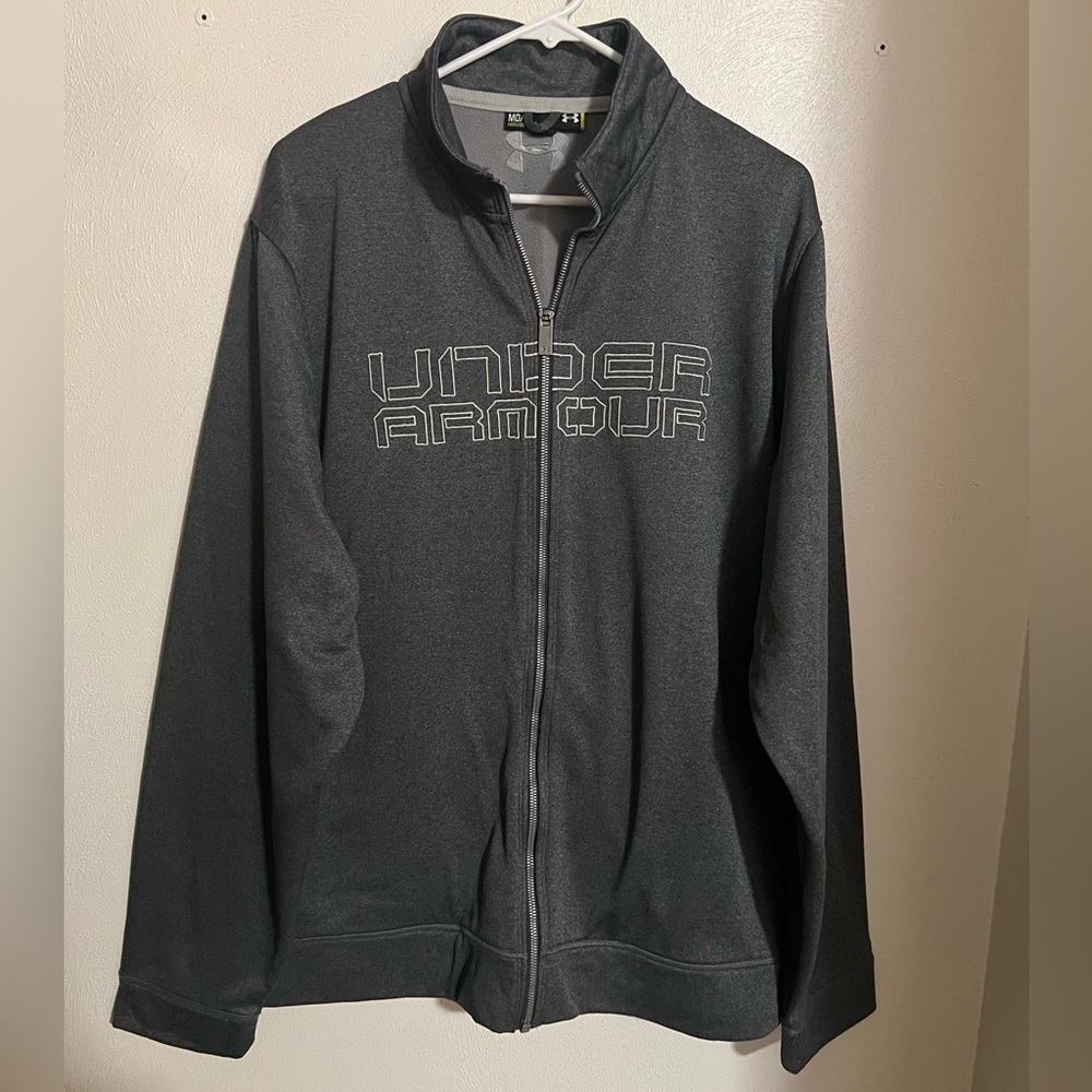 UNDER ARMOUR Classic Loose Fit Full Zip Active Athletic Jacket Grey Men's Size M